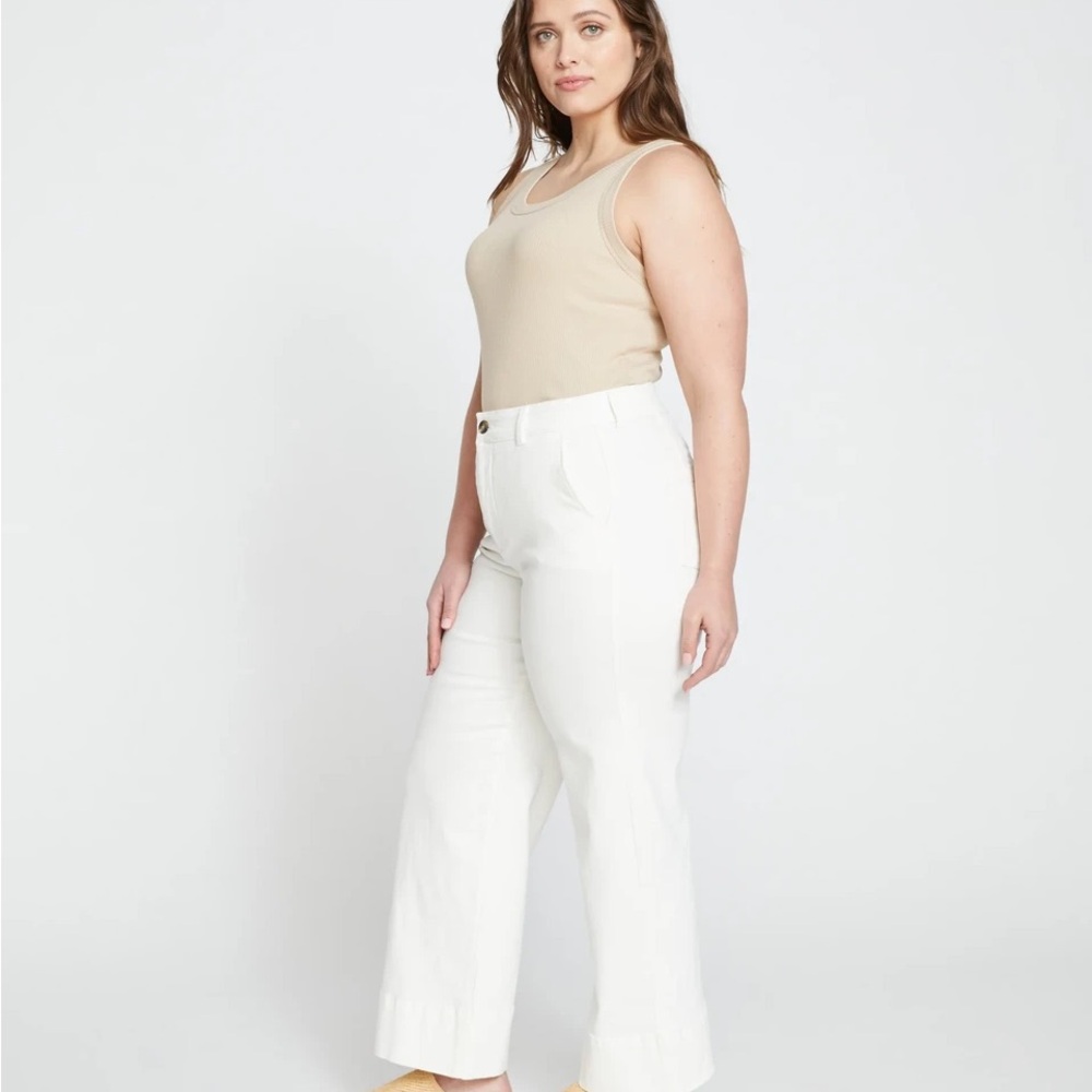 Universal Standard Seine mom jeans, high rise, skinny, white, size 10